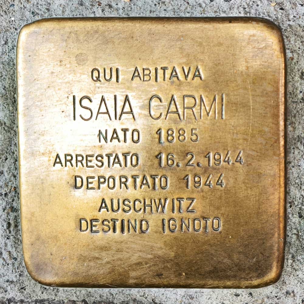 isaia-carmi Isaia Carmi - pietre d'inciampo